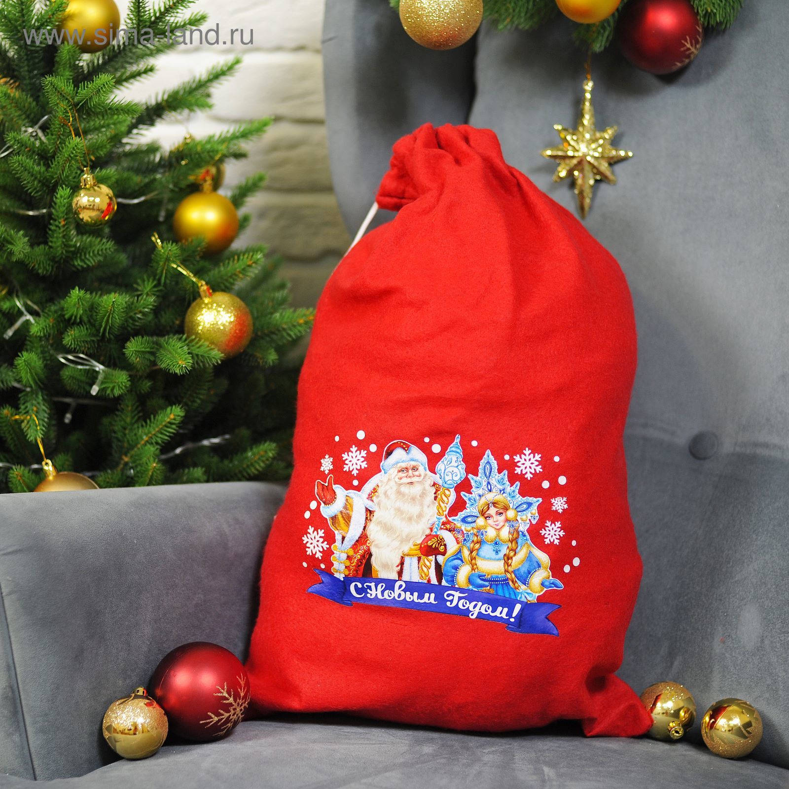 Сувенир ТамТам Дед Мороз с еловой гирляндой красн-зел 33см OH23-DY-45