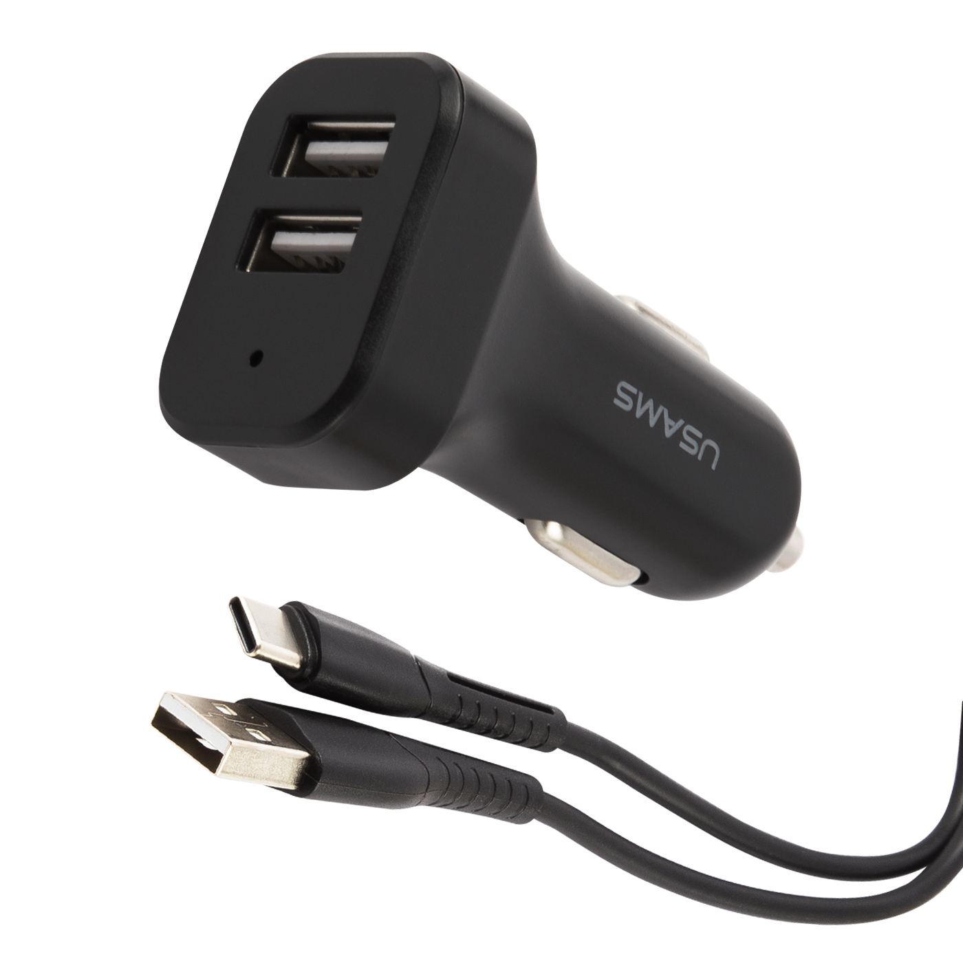 Купить АЗУ USAMS 2USB (USAMS-NT Travel Car Charger Kit King Tu Series)  +кабель Type-C U35, черный (NTU35TC13TZ) в Крыму, цены, отзывы,  характеристики | Микролайн