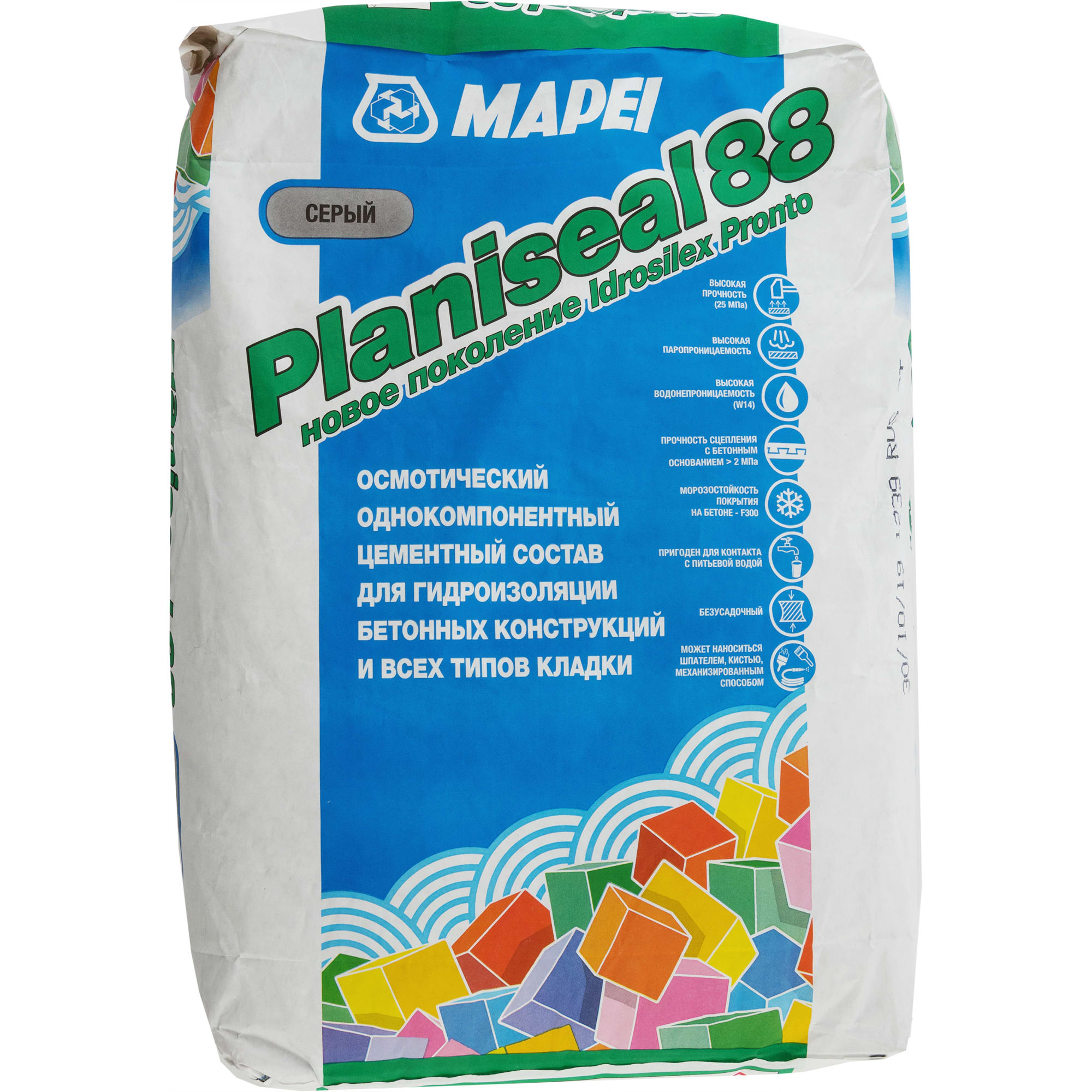 Купить Сухая смесь для гидроизоляции Mapei Planiseal 88 25 кг в Крыму ...