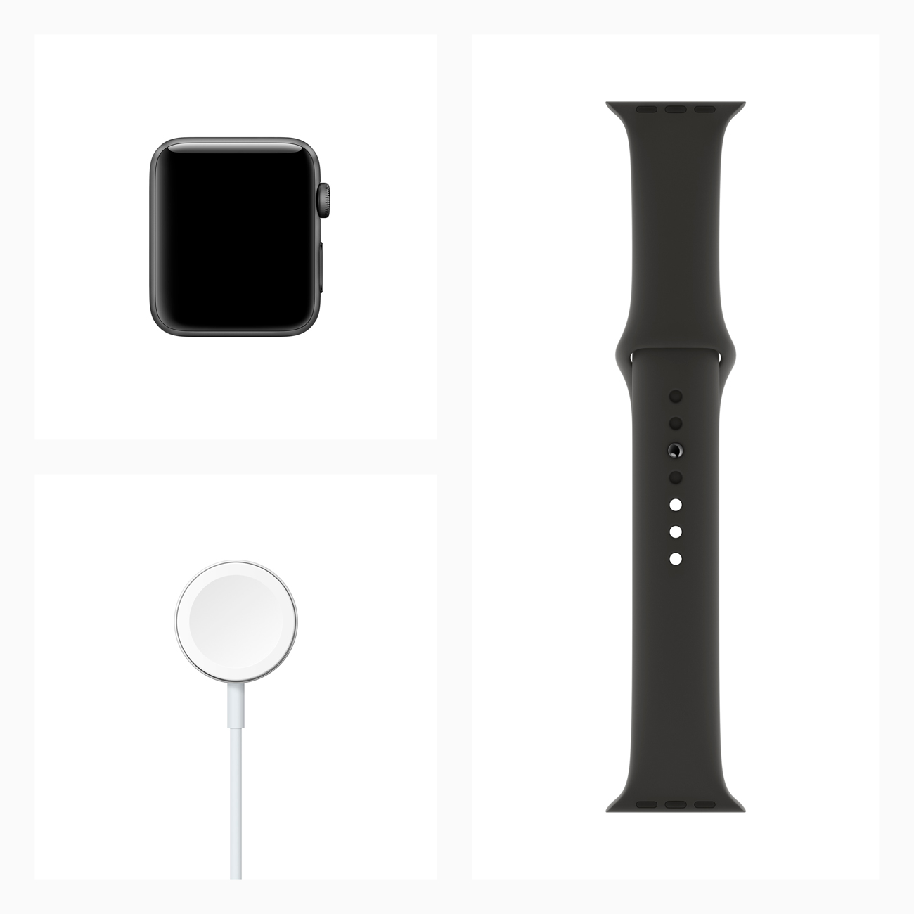 Space gray aluminum sport band black