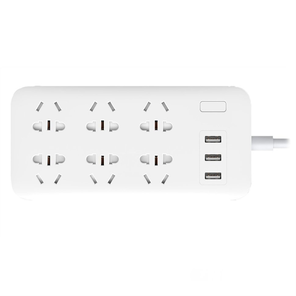 Купить Сетевой адаптер Xiaomi Mi Power Strip 6 holes with 3 USB port в  Крыму, цены, отзывы, характеристики | Микролайн