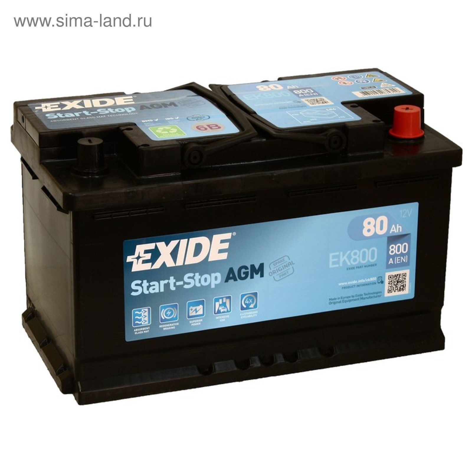 Аккумулятор автомобильный 80ач. Exide ek800 аккумулятор. Exide 800 AGM. АКБ 6ст- 80 Exide start&stop AGM (800а) о/п 315*175*190. Exide ek800 AGM.