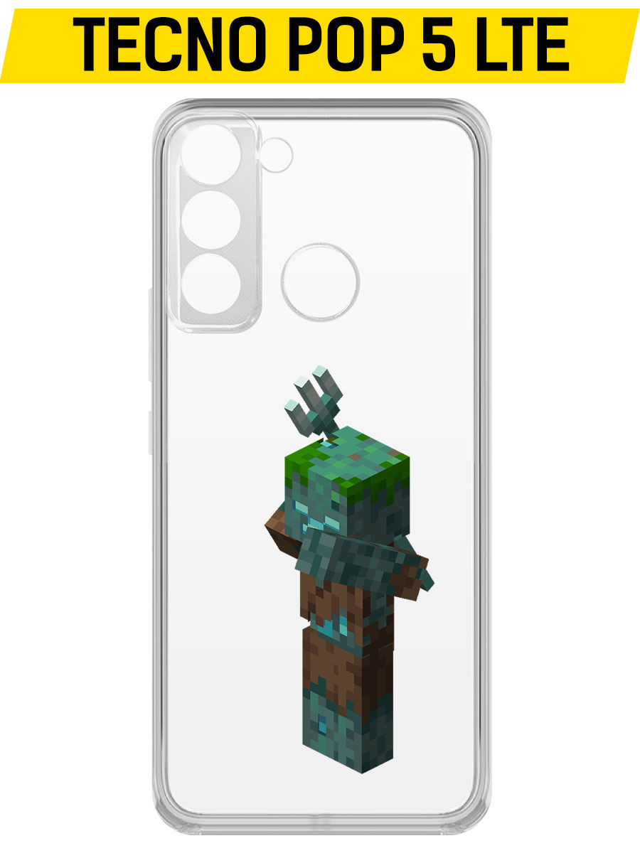 Купить Чехол-накладка Krutoff Clear Case Minecraft-Утопленник для TECNO POP  5 LTE в Крыму, цены, отзывы, характеристики | Микролайн