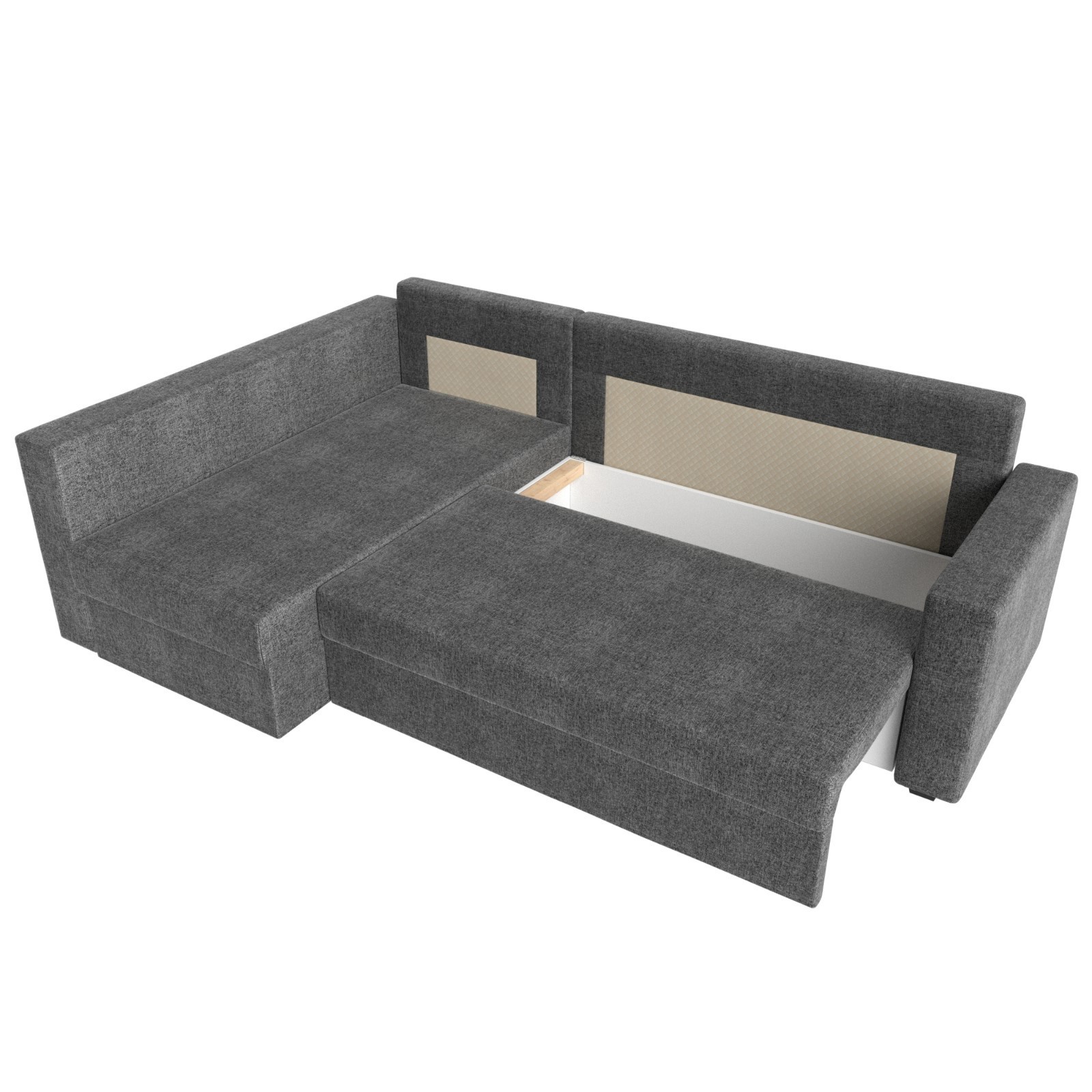 Купить Угловой диван «Мансберг», механизм еврокнижка, угол левый, рогожка,цвет серый (9134960) в Крыму, цены, отзывы, характеристики