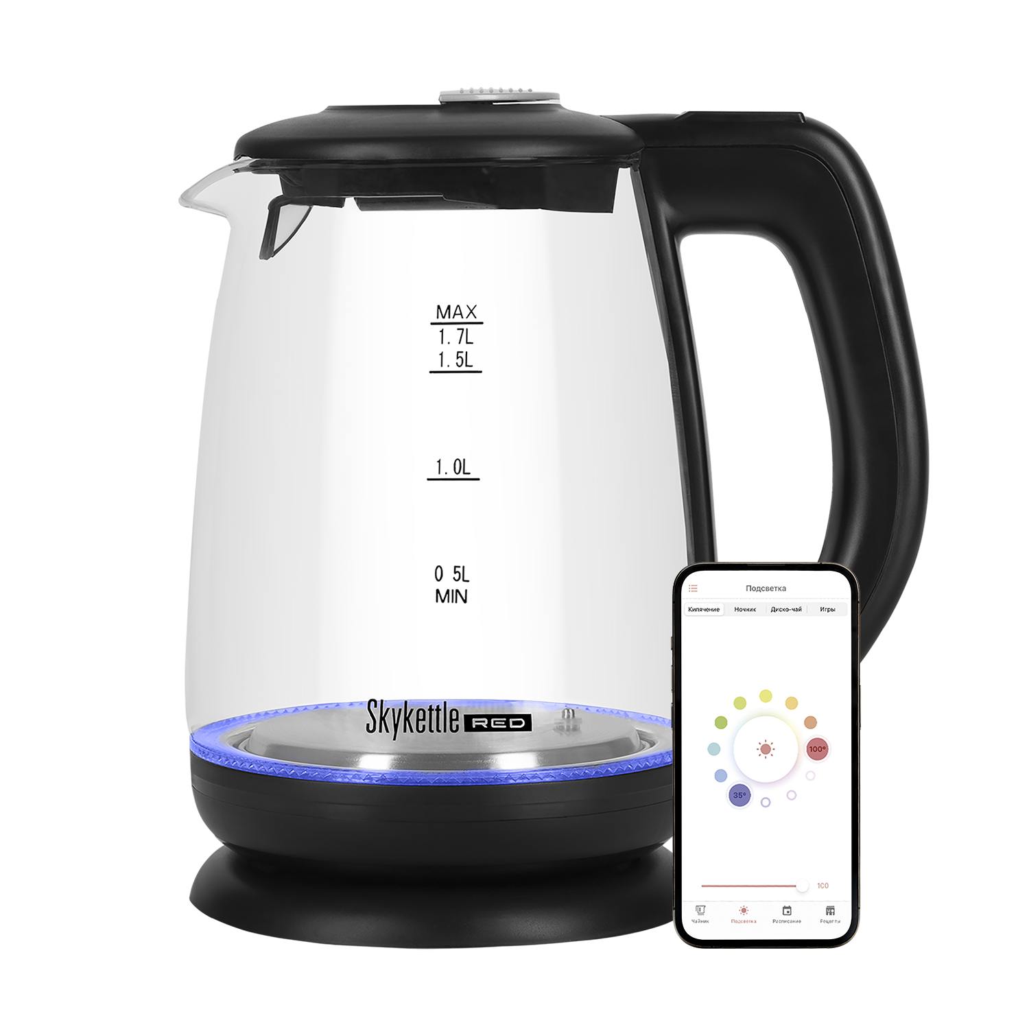 Купить Чайник электрический Red Solution RK-G212S SkyKettle черный в Крыму,  цены, отзывы, характеристики | Микролайн