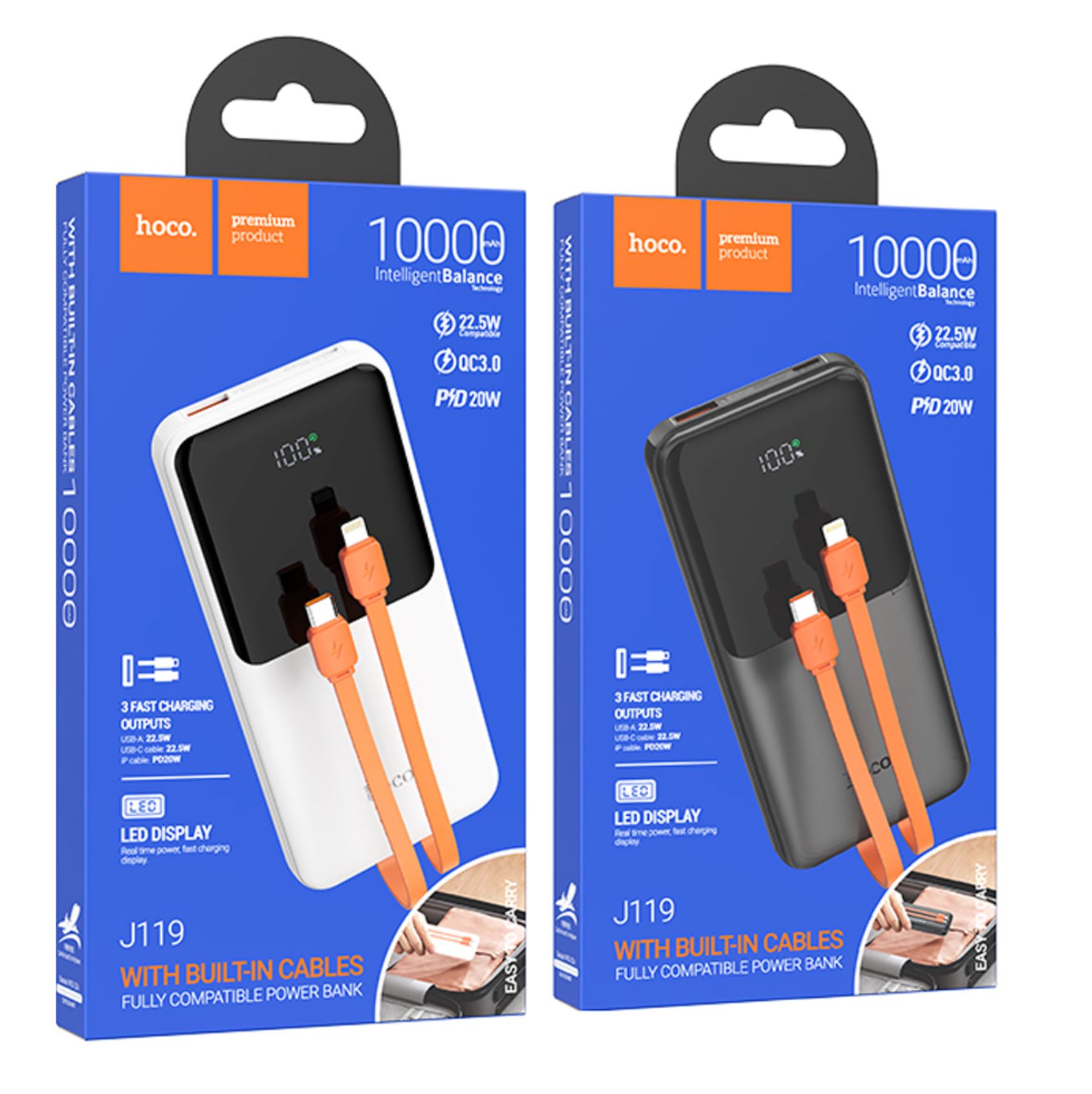 Купить Аккумулятор внешний резервный HOCO J119 Sharp charger (10000mAh)  (черный) в Крыму, цены, отзывы, характеристики | Микролайн