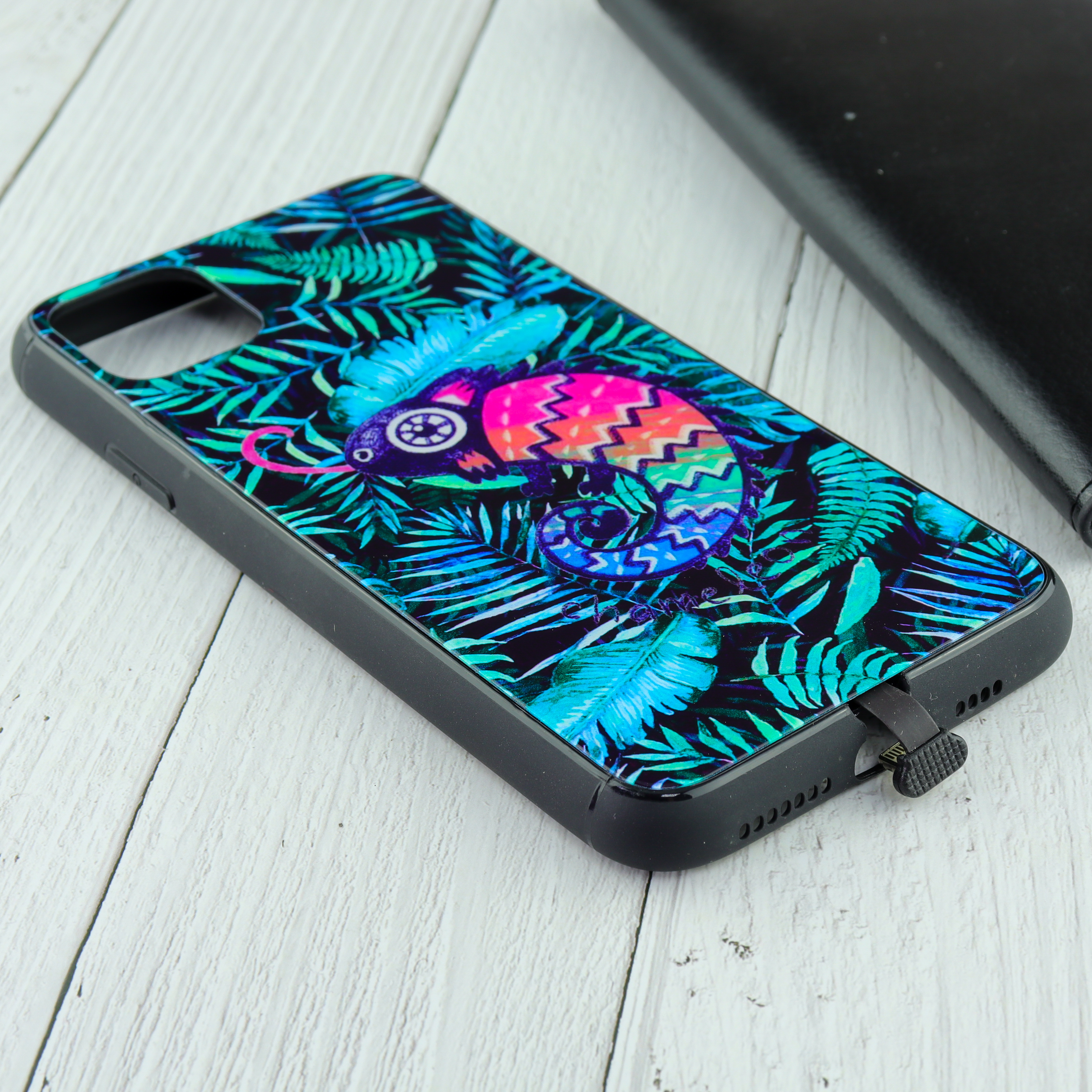 Купить Чехол для iPhone 11 Pro Max Chameleon (167) флуоресцентный рисунок  чёрный в Крыму, цены, отзывы, характеристики | Микролайн