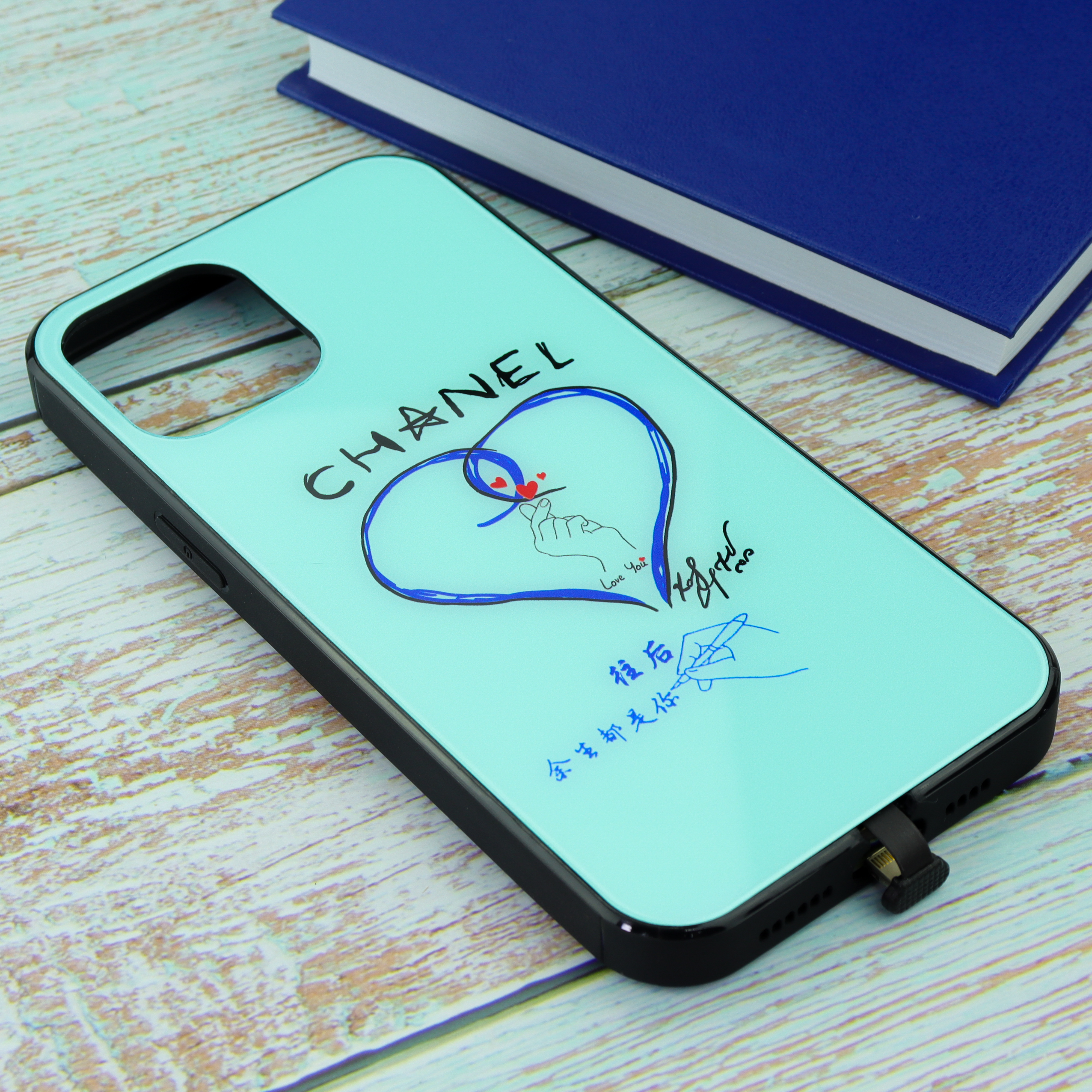 Купить Чехол для iPhone 12 Pro Max Blue for the rest of your life Chanel  (E134) флуоресцентный рисунок белый в Крыму, цены, отзывы, характеристики |  Микролайн