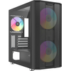  Корпус SAMA S30 Black (S30-BKMPA3X1-GL), без БП, Midi-Tower, TG, 2x140mm + 1x120mm ARGB, 1xUSB 3.0 3.1 Type-C, mATX, mITX 