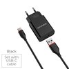 СЗУ Borofone BA20A 5V/2,1A 1USB Sharp single port + Type-C cable, black 