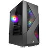  Корпус 1STPLAYER FIREROSE F3-A Black F3-A-BK-4F1, ATX, TG, 4x120mm LED fans inc. 