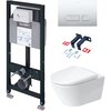  Унитаз подвесной с инсталляцией DURAVIT Set D-Neo 45770900A1+WD1020+WD6016+WD5001021 с крышкой-сиденьем+крепёж+клавиша хром 