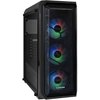  Корпус ExeGate EX289023RUS Miditower i3 NEO (ATX, без БП, 2*USB+1*USB3.0, HD аудио, черный, 3 вент. 12см с RGB подсветкой) 