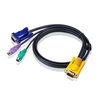  Шнур Aten 2L-5202P мон+клав+мышь PS/2 SPHD15--HD DB15+2x6MINI-DIN Male-3xMale 8+6+6 проводов опрессованный 1.8м черный 