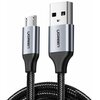  Кабель UGREEN US290 60148 USB 2.0 A to Micro USB Cable Nickel Plating Alu Braid 2m Grey/Black 