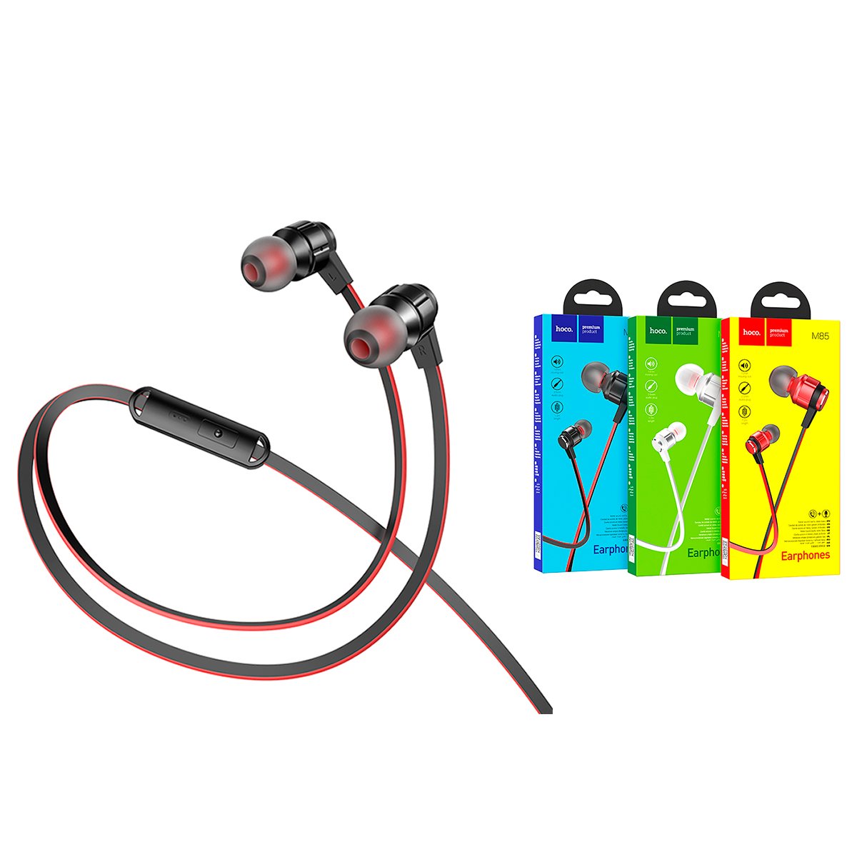 HOCO M85 Platinum sound universal earphone with mic magic black night