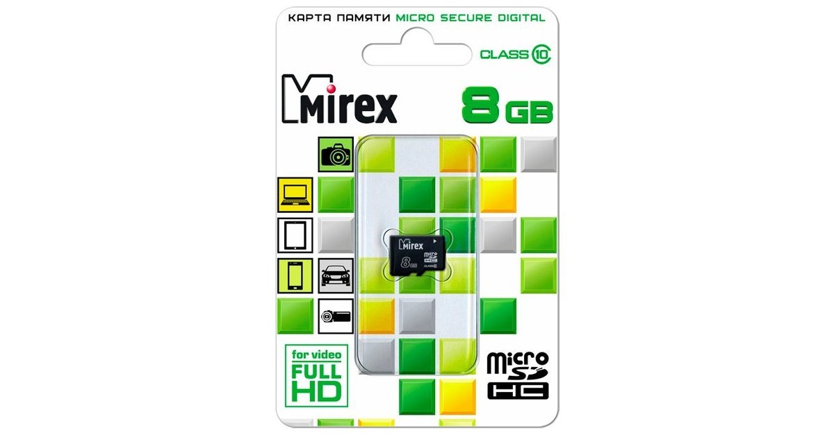 Карта памяти mirex sdhc 8 гб