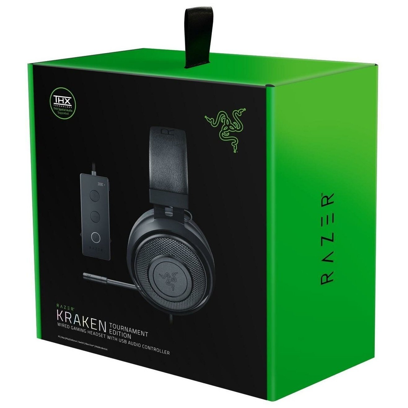 Razer Kraken RZ04 02051000 R3M1 TE Tournament Edition Wired Gaming Headset with USB Audio Controller Black FRML Packaging