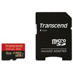  Карта памяти Transcend TS16GUSDHC10U1 micro SDHC Ultimate 16GB UHS-I Class 10 U1 с адаптером 