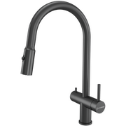  Смеситель для кухни KUCHENSTERN Brunn-FS 751GM80 нерж, вороненая сталь 
