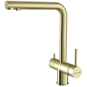  Смеситель для кухни KUCHENSTERN Fokus-FS 401GL40 нерж, золото 