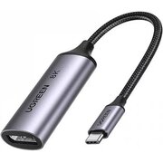  Адаптер UGREEN CM654 (15575) USB-C to DisplayPort 8K@60Hz 10cm Adpter Gray 