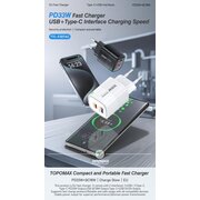  СЗУ TOPOMAX TTC-207AC GAN PD 35W, QC18W, USB-A, USB-C белый 
