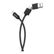  Дата-кабель PERO DC-07 Universal 2 in 1, USB-A + PD to Lightning, 1m Black 