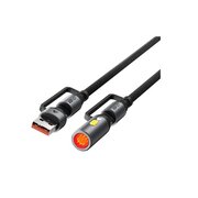  Кабель ACEFAST AF-J6-BK Multi-Function Charging Data Cable USB-A+ USB-C+ Cigarette Lighter Black 