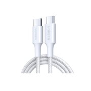  Кабель UGREEN L501 (35219) 60W USB-C to USB-C PD Fast Charging Braided Cable 3A Max 2m White 