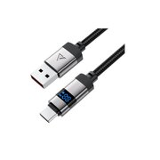 Кабель ACEFAST AF-C15-04-BK USB-A To USB-C Zinc Alloy Digital Display Braided Charging Data Cable Black 