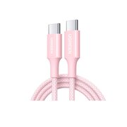  Кабель UGREEN L501 (35441) 60W USB-C to USB-C PD Fast Charging Braided Cable 3A Max 1m Pink 