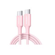  Кабель UGREEN L501 (65246) 60W USB-C to USB-C PD Fast Charging Braided Cable 3A Max 2m Pink 