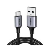  Кабель UGREEN US288 60127 USB-A 2.0 to USB-C Cable Nickel Plating Aluminum Braid 1.5m Black 