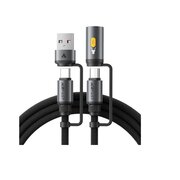  Кабель ACEFAST AF-J5-BK Multi-Function Charging Data Cable USB-A+ USB-C+ Led Light Black 