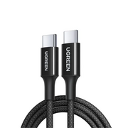 Кабель UGREEN L501 (35254) 60W USB-C to USB-C PD Fast Charging Braided Cable 3A Max 1m Black 