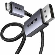  Кабель UGREEN DP125 (35842) DP Male To HDMI Male Cable 4K 30Hz 2m Black/Gray 