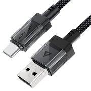 Кабель ACEFAST AF-C12-04-BK USB-A To USB-C Transparent Shell Stainless Steel Charging Data Cable Black 