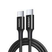  Кабель UGREEN L502 (35203) USB-C to USB-C PD Fast Charging Braided Cable 5A Max 0.5m Black 