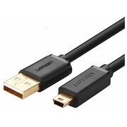  Кабель UGREEN US132 30472 USB 2.0 A Male to Mini 5 Pin Male Cable 2m Black 