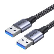  Кабель UGREEN US373 80790 USB-A Male to USB-A Male USB 3.0 Alu Case Braided Cable 1m Black 