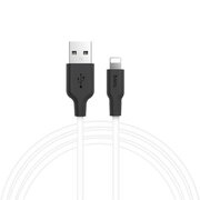  Дата-кабель HOCO X21 Plus Silicone PD for iP черный/белый 