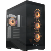  Корпус HSPD F711 (F711-TGBK- ARGB), без БП, Panoramic Full Tower, Black, TG, 0.7 SPCC, 4x120mm ATX, mITX 190/420/280mm 2x2.5", 7xPCI 1xUS 