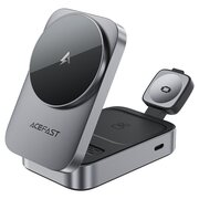  Зарядное утройство ACEFAST E22 (AF-E22-GY) Desktop 3-In-1 Wireless Charging Holder Metal Gray 