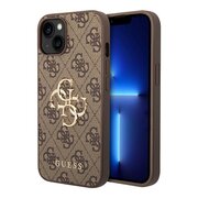  Чехол Guess PU 4G Big metal logo Hard Brown GUHCP15S4GMGBR для iPhone 15 