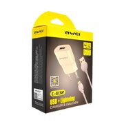  СЗУ Awei C-832 USB +Lightning 2.1A White 