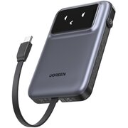  Внешний аккумулятор UGREEN PB511 (35603B) UNO 10000mAh Charging 30W Power Bank with Display&Build-in U-C Cable Gray 