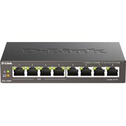  Неуправляемый коммутатор D-Link DGS-1008P/F3A с 8 портами 10/100/1000Base-T (4 порта PoE 802.3af/at, PoE-бюджет 60Вт) 