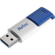  USB-флешка Netac U182 Blue (NT03U182N-256G-32BL), 256Gb USB3.2, сдвижной корпус, пластиковая бело-синяя 
