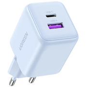  Зарядное устройство UGREEN X516 (65016) 30W 2-Port USB-C&USB-A GaN Fast Charger EU Blue 